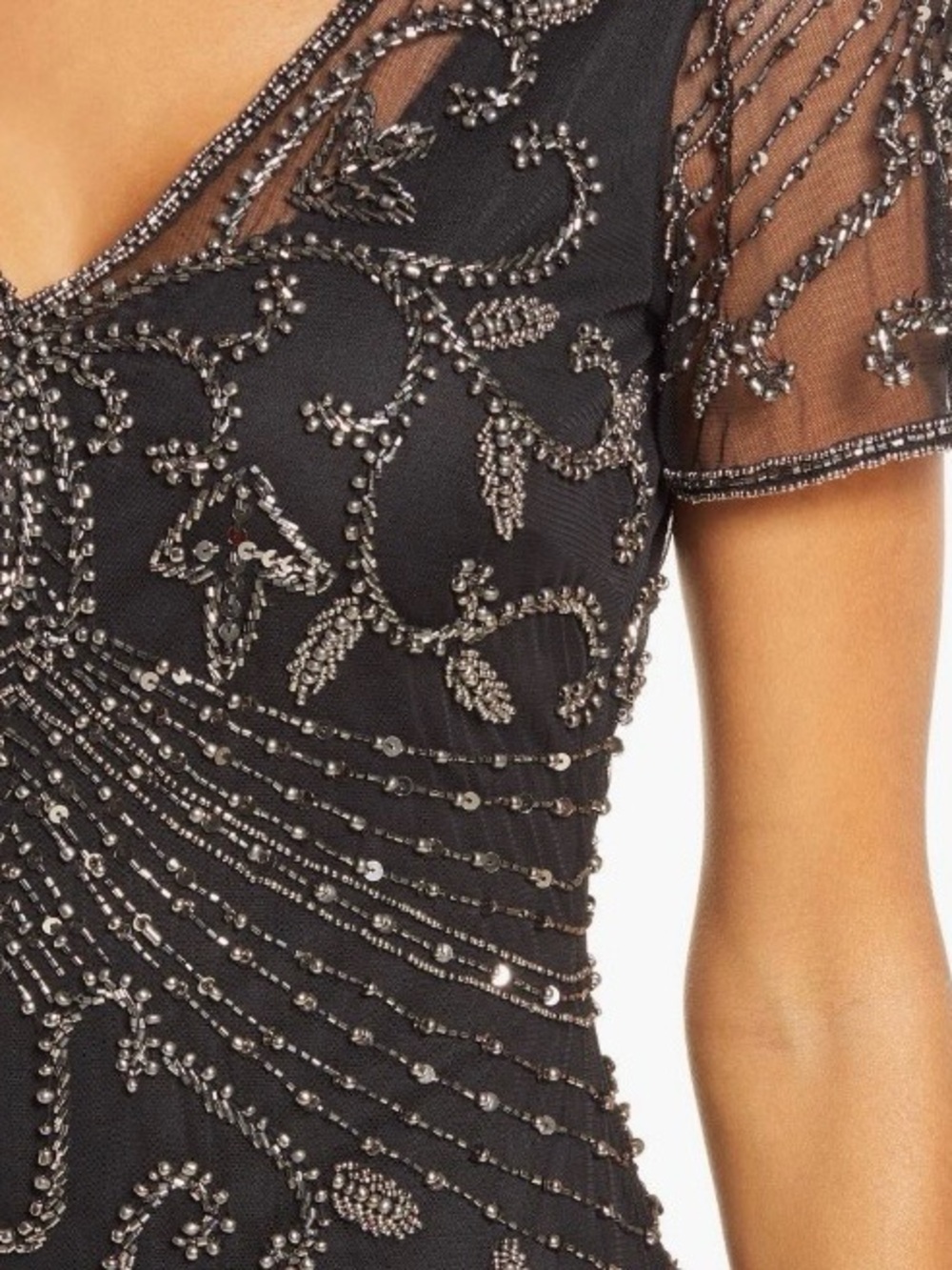 Pisarro Nights Black Maxi Dress with Mercury Beading - Picture 4 of 13